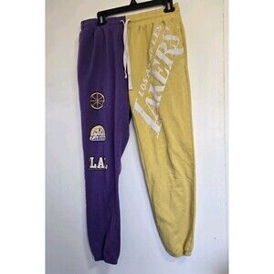 Los Angeles Lakers Sweatpants Mens S NBA Purple Yellow Basketball Athletic